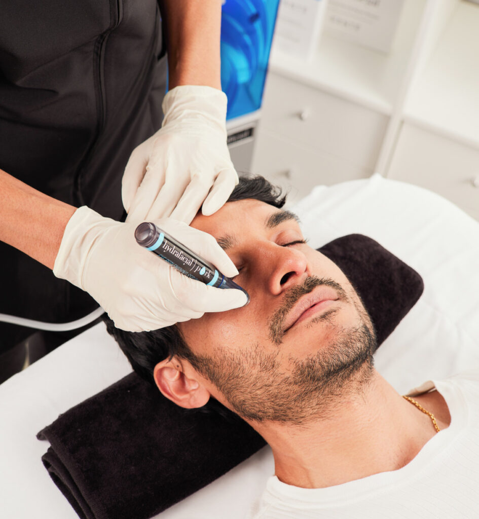 hydrafacial treatment on man